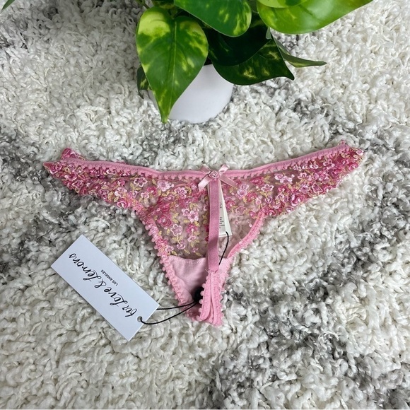 FOR LOVE & LEMONS Fan Floral Thong Panty XXS - Picture 7 of 8